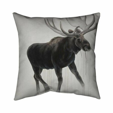 BEGIN HOME DECOR 20 x 20 in. Walking Moose-Double Sided Print Indoor Pillow 5541-2020-AN439-1